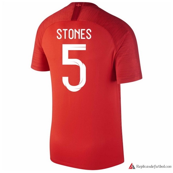 Camiseta Seleccion Inglaterra Segunda equipación Stones 2018 Rojo